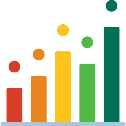 Bar graph icon for tracking app from from healthy is wellness.